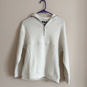 Women's Cream Half-Zip Sweater